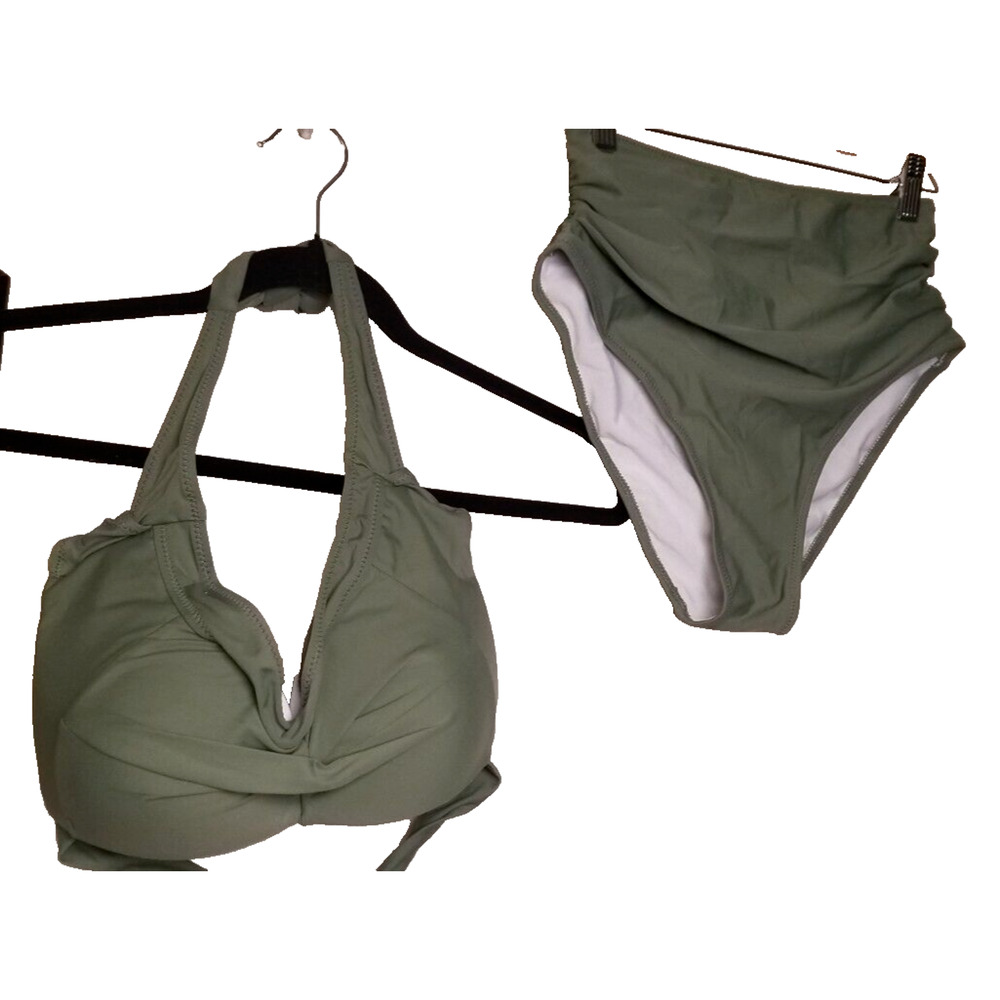 Tempt Me - Women’s Olive Green 2 Piece Bikini Swim Suit Swimwear Bathing SZ Sm